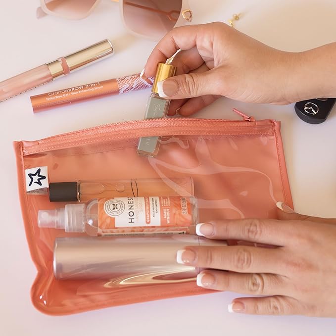 Tiny Twinkle Diaper Bag Organizing Pouches | Mess-Proof Clear Front Travel Organizer Bags | TSA Approved Toiletry Bag Set for Baby and Mom Essentials