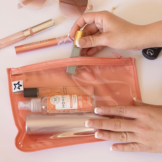 Tiny Twinkle Diaper Bag Organizing Pouches | Mess-Proof Clear Front Travel Organizer Bags | TSA Approved Toiletry Bag Set for Baby and Mom Essentials