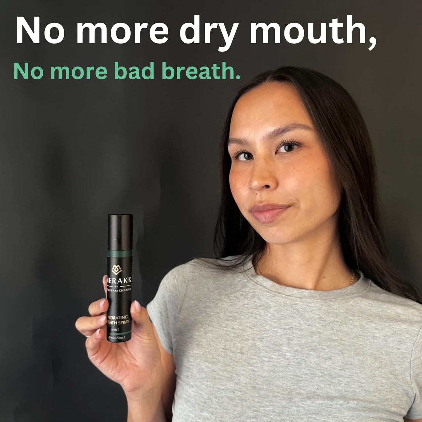 Merakk-Dry Mouth Fresh Breath Spray Mint - Sugar-Free Xylitol Breath Freshener | Bad Breath Spray Menthol - Dentist-Designed - 0.3 fl oz