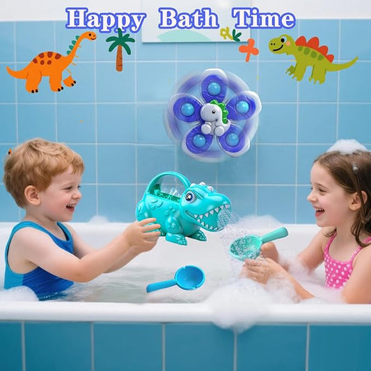 Baby Bath Toys for Kids Ages 1-3, Dinosaur Watering Can for Toddler, Beach Sand Toys Garden Play Time, Bathtub Toys Swimming Pool Toys for 1 2 3 4 5 6 Years Old Girls Boys（4 Pack）