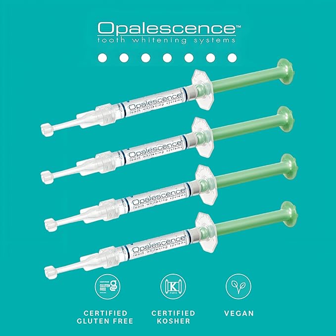 Opalescence 20% Teeth Whitening Refill Kit (4 Syringes) Carbamide Peroxide. Made by Ultradent, in Mint Flavor. Tooth Whitening Refill Syringes. Includes a Toothbrush. - 5196-2TB