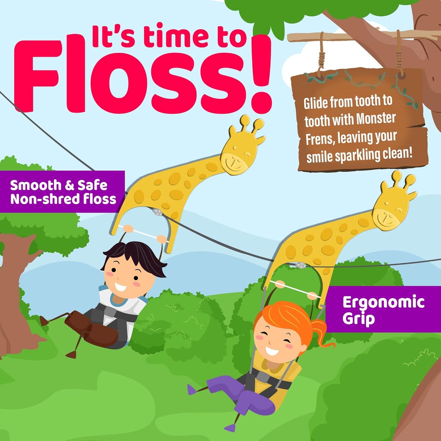 GuruNanda Kids Oral Care Regimen Kit with Toothpaste, Butter On Gums Toothbrush, Oil Pulling Mouthwash, Giraffe Floss Picks, Water Flosser & Tongue Scrapers