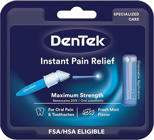 DenTek Instant Oral Pain Relief Maximum Strength Kit for Toothaches | 50 Count