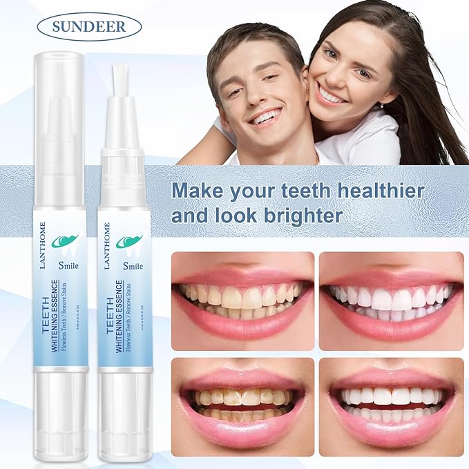 Teeth Whitening Essence Pen - 3pcs, Reduces Yellowing & Cleans Teeth Stains for Family Travel