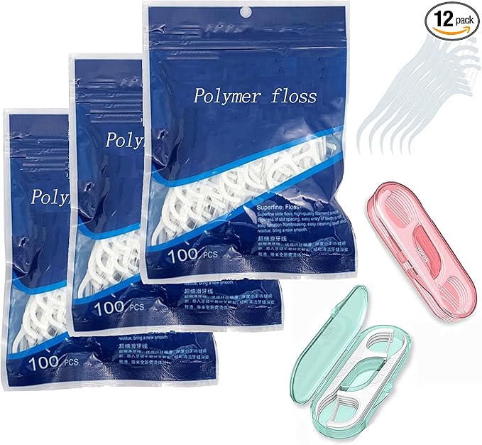 320pcs Dental Floss Picks Superfine Floss Stick No Break & No Shred Floss Oral Care Flat Wire Long Lasting Mint Eco-Friendly Toothpicks for Teeth Cleaning