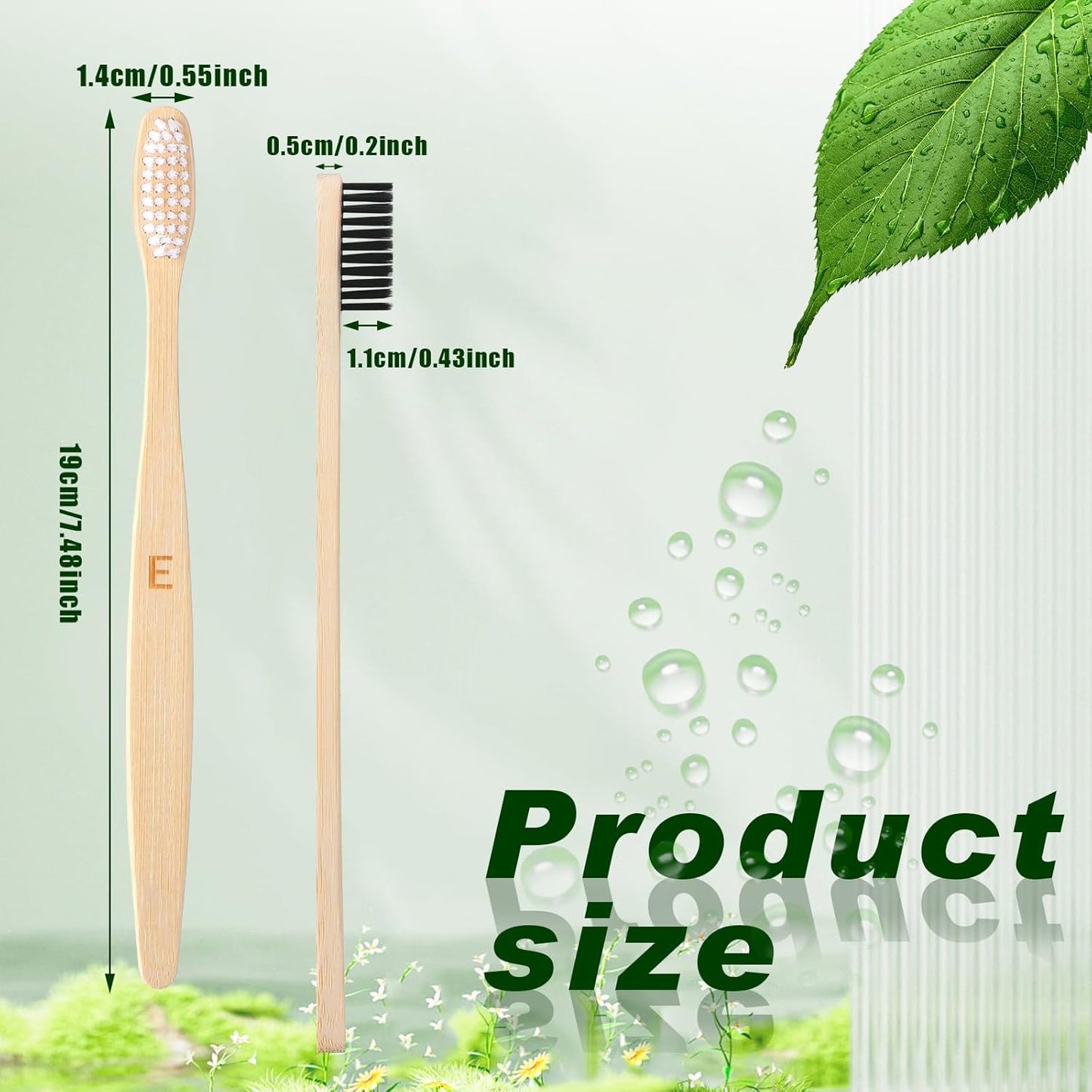 Sieral 60 Pcs 120 Pcs Bamboo Toothbrushes Bulk Soft Bristle Individually Wrapped Travel Toothbrush Eco Friendly Natural Wooden Tooth Brush for Kid Adult Home Travel Use, 7.5 Inch, 12 Colors (Letter)