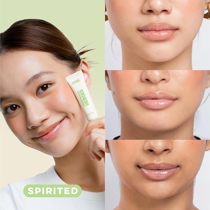 Handmade Heroes 100% Natural Vegan Tinted Lip Gloss with Hyaluronic Acid - Lightweight Moisturizing Soft Lipstick for Dry Lips - Spirited (Colorless)