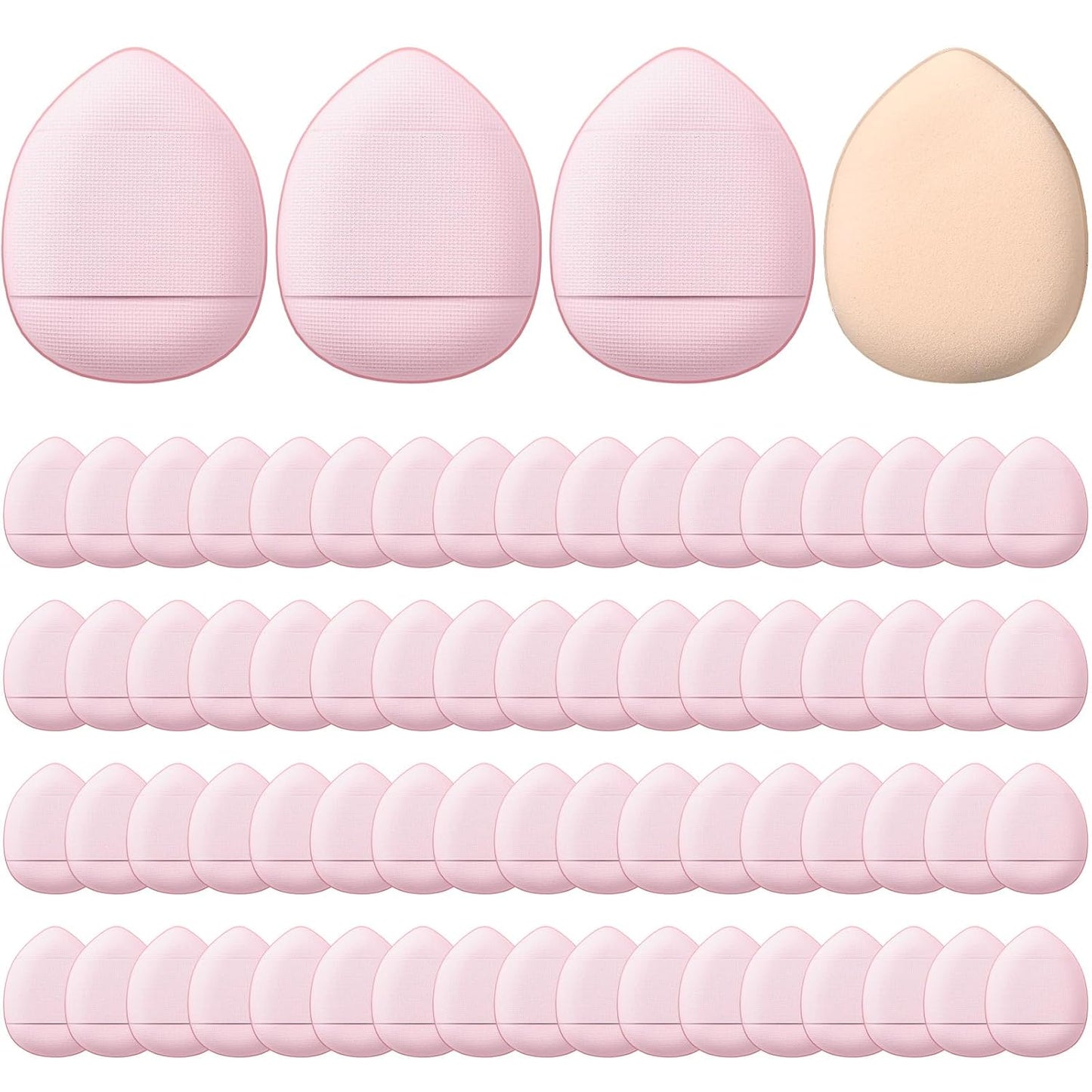 Gerrii 72 Pcs Finger Powder Puff Mini Makeup Sponge Soft Beauty Makeup Blender Puff for Foundation, Face Powder, Under Eye Setting, Concealer, Repair Cream, Cosmetic Tool(Pink)