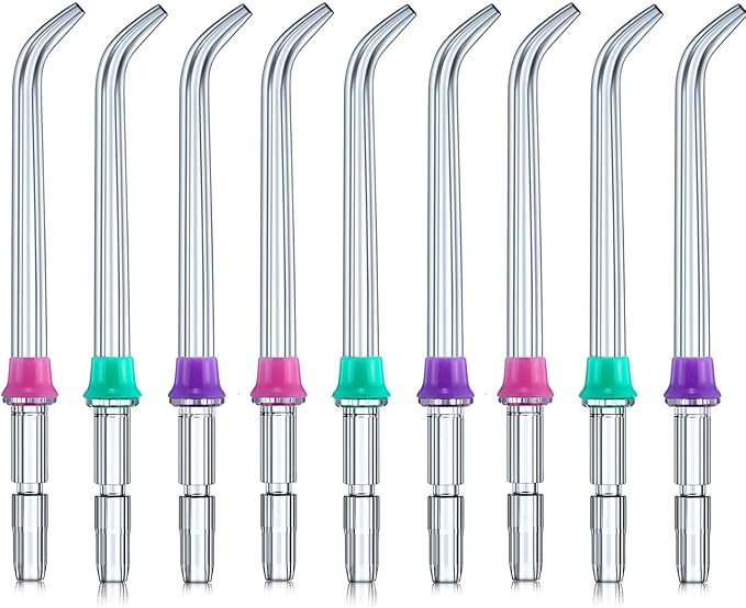 Replacement Classic Jet Tips Dental Water Jet Nozzle Accessories Compatible with Waterpik Water Flossers (Like WP-100) and Other Brand Oral Irrigators (9-Pack)