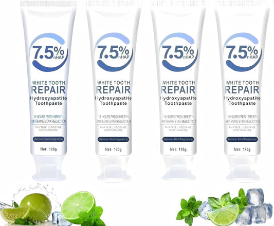 7.5% Hydroxyapatite Toothpaste, 7.5% Hydroxyapatite Toothpaste for Enamel Protection and Tooth Strengthening, White Tooth Repair, Sensitive Teeth, Gentle Mint, Daily Use for Oral Health (4)
