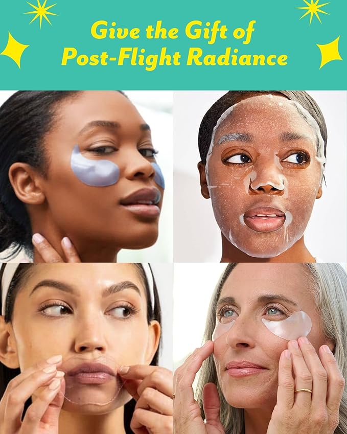 Patchology On The Fly Travel Skincare Kit, Travel-Friendly Hydrating Skin Essentials, Includes 2 Pairs of Eye Patches, 2 Hydrating Face Mask Sheets & 1 Lip Mask, Christmas Gifts & Stocking Stuffers