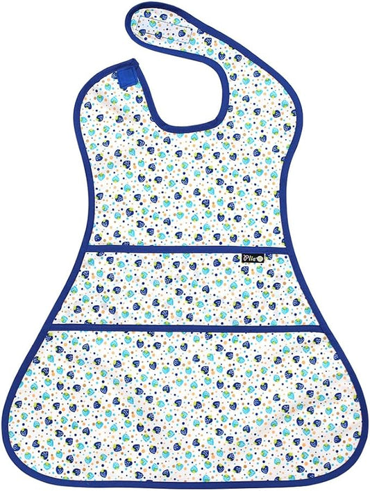 Full Coverage Waterproof Feeding Bib for Toddlers – Extra Long Apron Bib for Mealtime, Self-Feeding, High Chairn