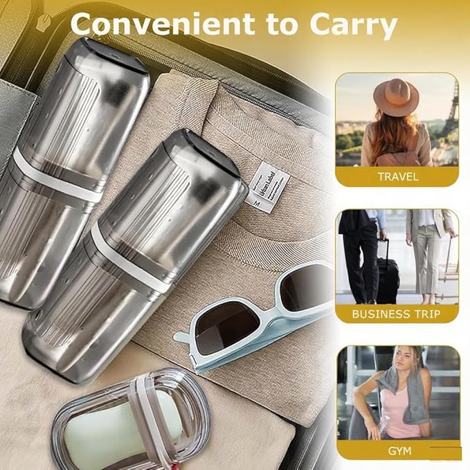 Soap Case and Toothbrush Travel Case, Portable Leakproof Travel Soap Container Dish Tray - Travel Toothbrush Holder & Bar Soap Travel Case Ideal for Trip, Gym, Camping and Bathroom (Travel Set)