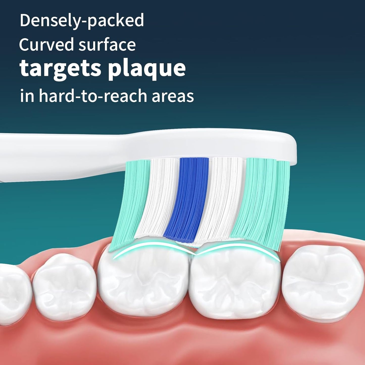 Replacement Heads for Philips Sonicare, Brush Head Compatible with Phillips Sonicare Toothbrush Snap-on Handles, 8 Pack