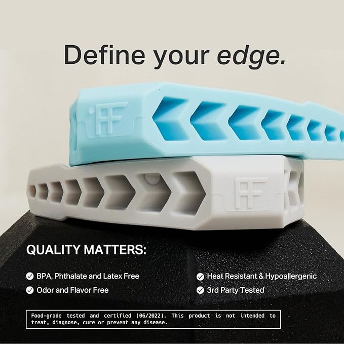 Jaw Exerciser by Facefit - Men & Women - Tone and strengthen your jawline, cheeks, chin and lips - Food-grade Silicone (Sky Blue)