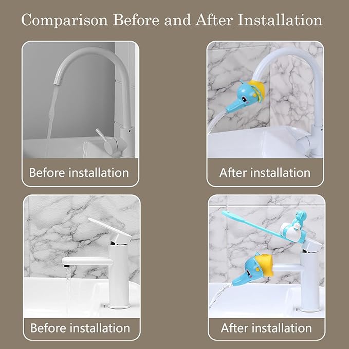 Faucet Handle Extender Set, Faucet Extender for Kids Child Sink Extender Kids Hand Wash Helper Faucet Extender for Bathroom Sink-Light Blue