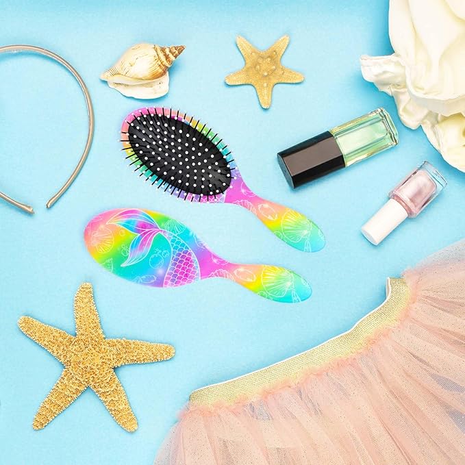 Kids Hair Brush Girls, Toddler Wet Dry Detangling Hair Brush for Curly Thick Hair Pain-Free Comb Girls Kids Women Unicorn Mermaid