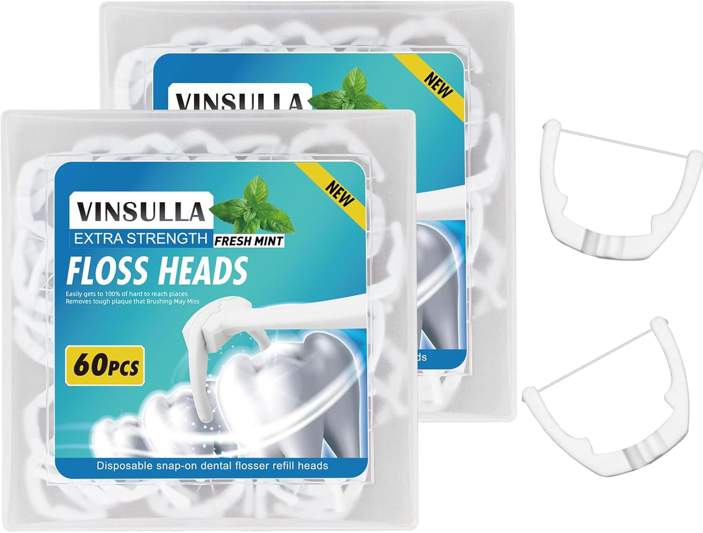 Ultraclean Access Flosser Refill Heads, Compatible with Listerine Ultraclean Access Flosser, Mint 60 Count (Pack of 2)