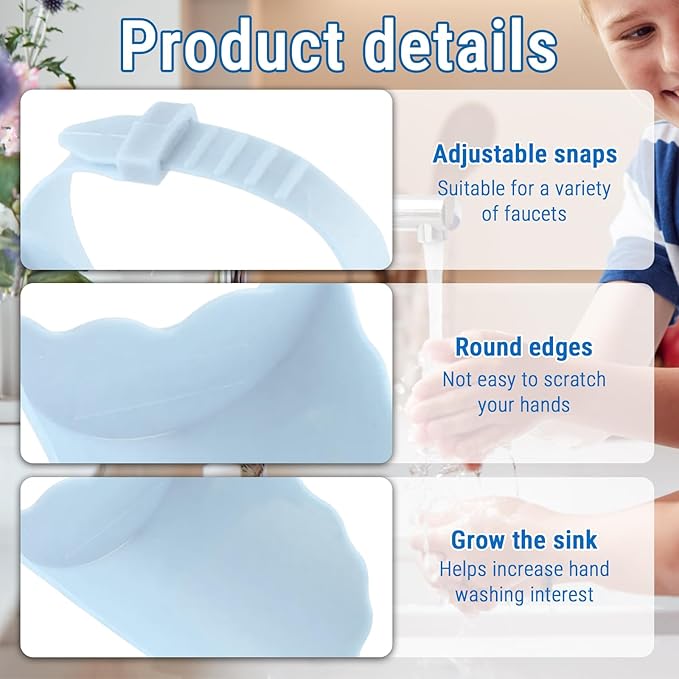 Faucet Extender for Toddlers,Generic Kids Faucet Extender Sink Extender for Kids Hand Washing, Suitable for Bathroom, Bathtub Sink, Fits Most Faucets(Blue)