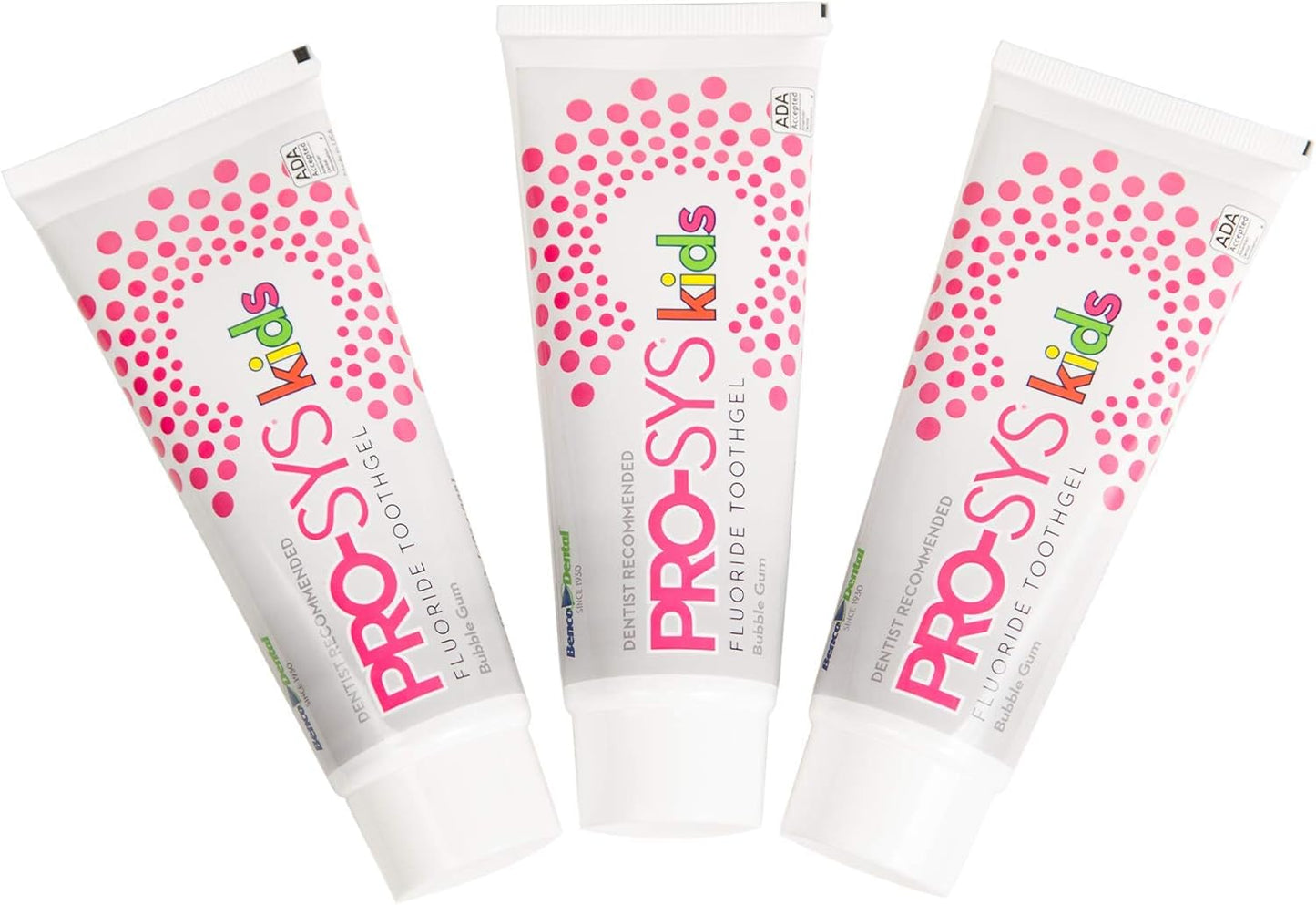 PRO-SYS® Kids Bubblegum Fluoride Toothpaste Toothgel - ADA Accepted (3 Pack)
