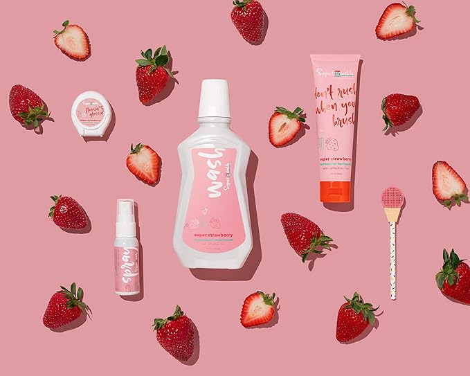 SuperMouth® Single Scoop Tongue Scraper for Toddlers & Kids Ages 2-5 – Dual-Sided Brush & Scraper Removes Odor-Causing Buildup, Fights Bad Breath, Gentle Easy-Grip Design, 3 Scents, Early Oral Care