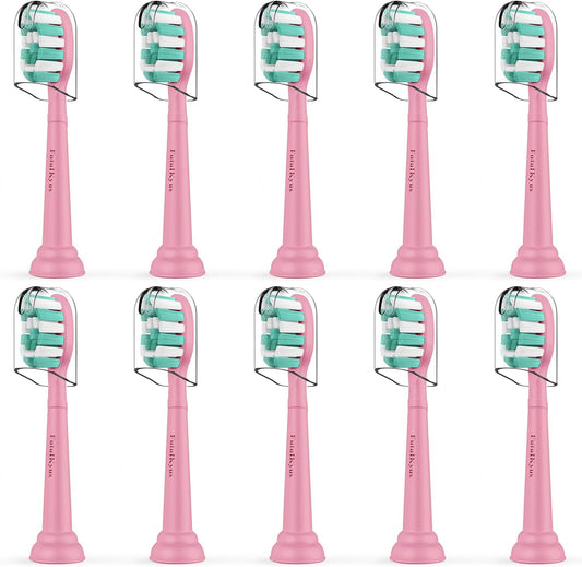 Toothbrush Replacement Heads for Philips Sonicare Plaque Control Simply Clean 4100 5100 Electric Brush Head, 10 Pack, Pink