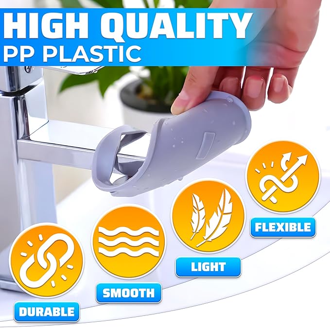 Toddler Faucet Extender for Bathroom Sink - 3Pcs Extension Faucet Cover Bathtub Baby Sink Attachment for Washing Face Hand Washing - Long Extend Water Faucet Extender Toddler Sink Fun Gadgets