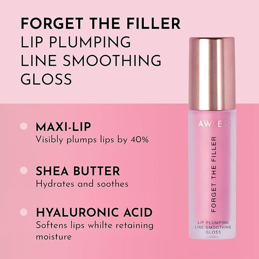 Lawless Forget the Filler Lip Plumping Line Smoothing Gloss - Daisy Girl - Premium Volumizing Lip Gloss with Natural Ingredients Designed to Plump, Firm, and Hydrate Lips 0.11 oz