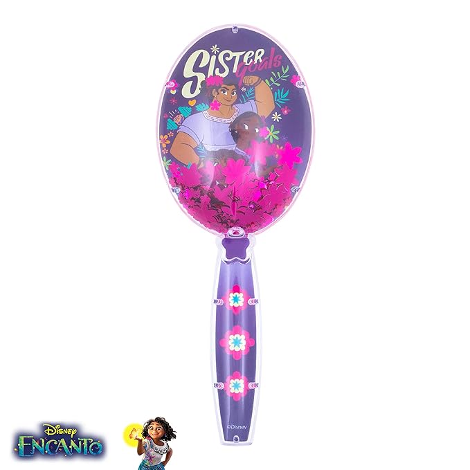 LUV HER Disney Encanto Hair Brush with Magical Sparkling Stars Confetti HairBrush, Purple - Kids Ages 3+
