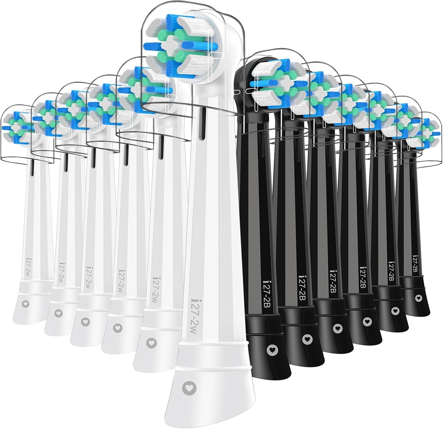 12 PCS IO Replacement Heads Compatible with Oral B IO 2/3/4/5/6/7/8/9/10/Deep Clean Series Electric Toothbrush, Brush Heads Compatible with Oral B IO for Teeth Cleaning (Black/White)