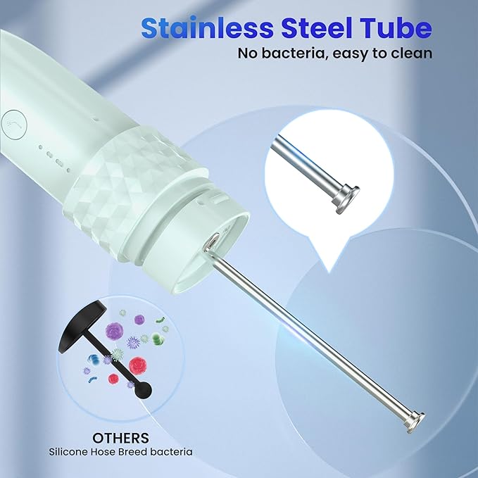 Portable Water flosser with Electric Toothbrush, 2 in 1 Teeth Cleaning Kit, Electric Toothbrush and flosser Combo, Water Flosser for Travel and Home (Green)