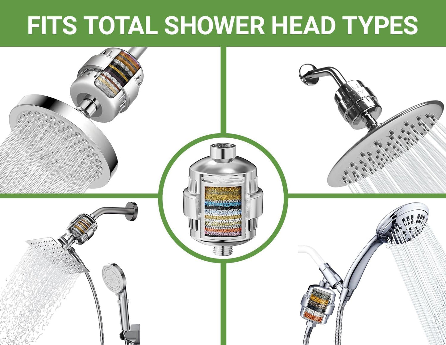 25-Stage Shower Filter prevents scale buildup,Revitalize Hair Skin & Nails with Purifying Water, softener hard water,99% Lead Chlorine, Fluoride & Chemicals removed. High-Output Fan Technology,Chrome
