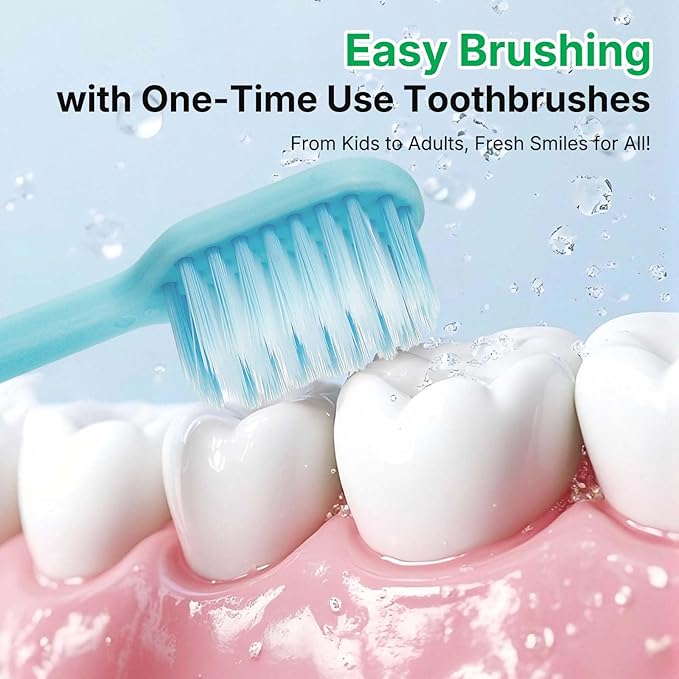 30 Pack Premium Disposable Toothbrushes Bulk – Individually Wrapped Soft Bristle Toothbrushes for Travel, Hotel Guest, Donation, Kids, Adults – Single Use, Family & Emergency Hygiene