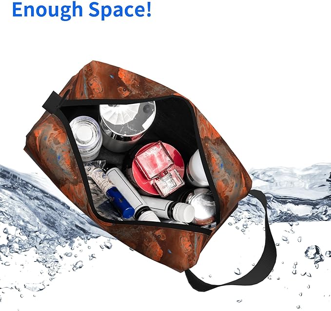 Marble Texture Toiletry Bag for Women Men Portable Travel Wash Bag Waterproof Gym Shaving Toiletries Cosmetic Organizer Bag, Shower Bathroom Toiletries Accessories Makeup Bag with Handle