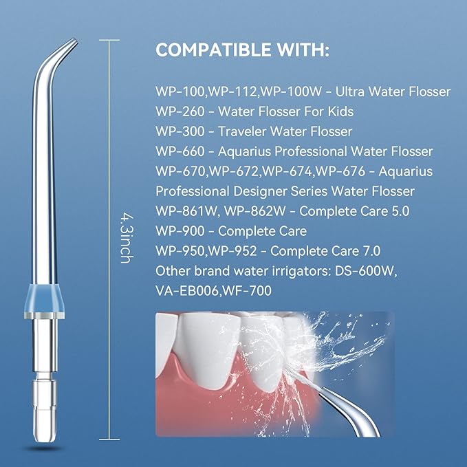 Replacement Tips for Waterpik Water Flosser Classic Jet Tips Waterpik' Replacement Parts (6 Tips Combo)