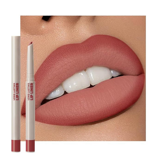 Erinde Long-Lasting Lip Liner Pencil, 2-in-1 Matte Lipliner Pencil for Sculpting & Filling, Rich Color Creamy Waterproof Lip Liner Crayon, Lip Contour Tint Makeup, Vegan & Cruelty-Free, 10 Rose Brown