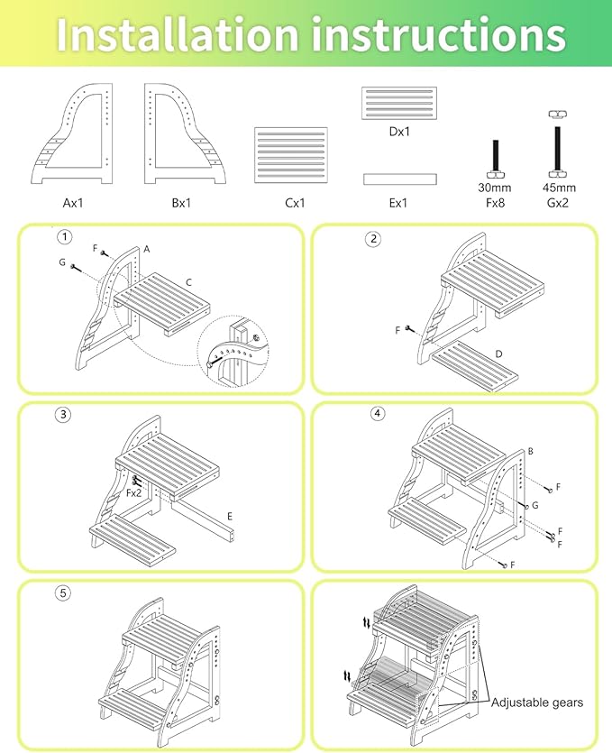 Wooden Step Stool for Kids, Toddler Adjustable Two Step Stool for Bathroom, Toilet Stool for Potty Training Stepping Stool with 300 lbs Capacity (Black Walnut)