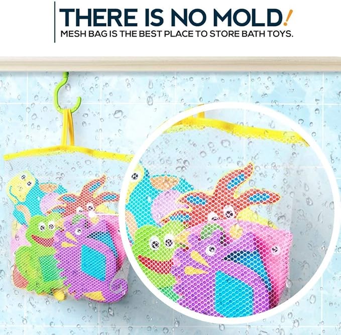 Foam Bath Toys - 100% Non-Toxic Floating Puzzles Animals - Early Learning Bathtub Toy - Fun Educational Geometric Shapes for Toddlers Kids Boys Girls - Free Bath Toy Organizer & Fishing Rod