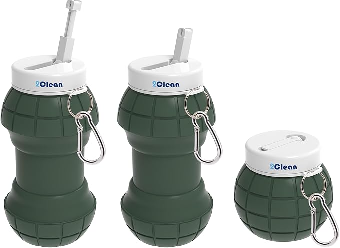 2Clean Portable Bidet - Collapsible & Expandable 550ml | Peri Bottle for Women, Travel Handheld Bidet, Camping Bottle