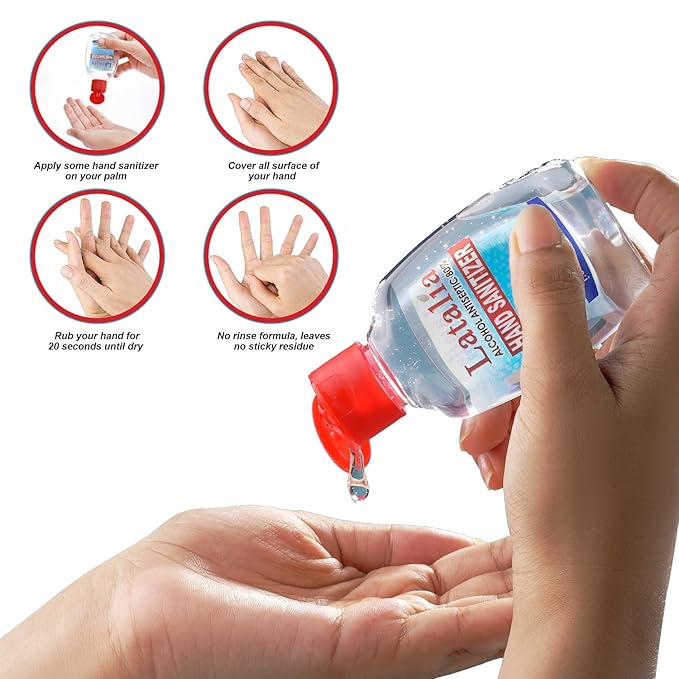 Latalia Mini Hand Sanitizer Travel Size Pack of 432 | 1.85 fl oz with 80% Alcohol Small Hand Sanitizer Bulk For Non-Sticky, Unscented, Gentle & Fresh Hands Anytime