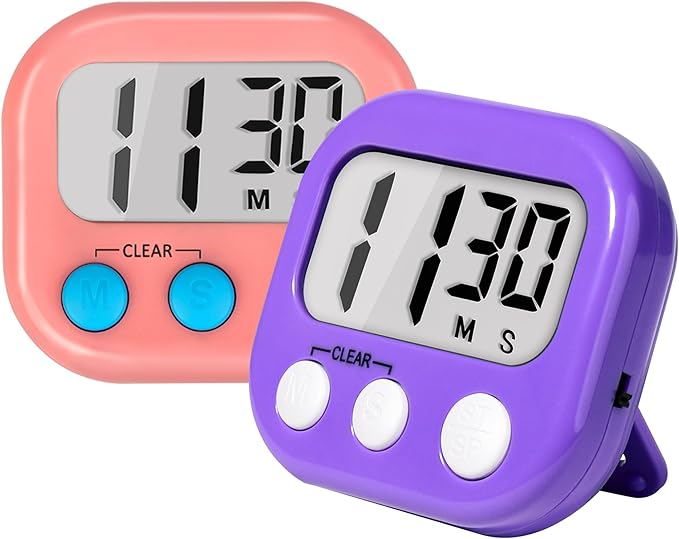 Classroom Timers for Teachers Kids Large Magnetic Digital Timer Teacher Supplies 2 Pack-Pink Purple