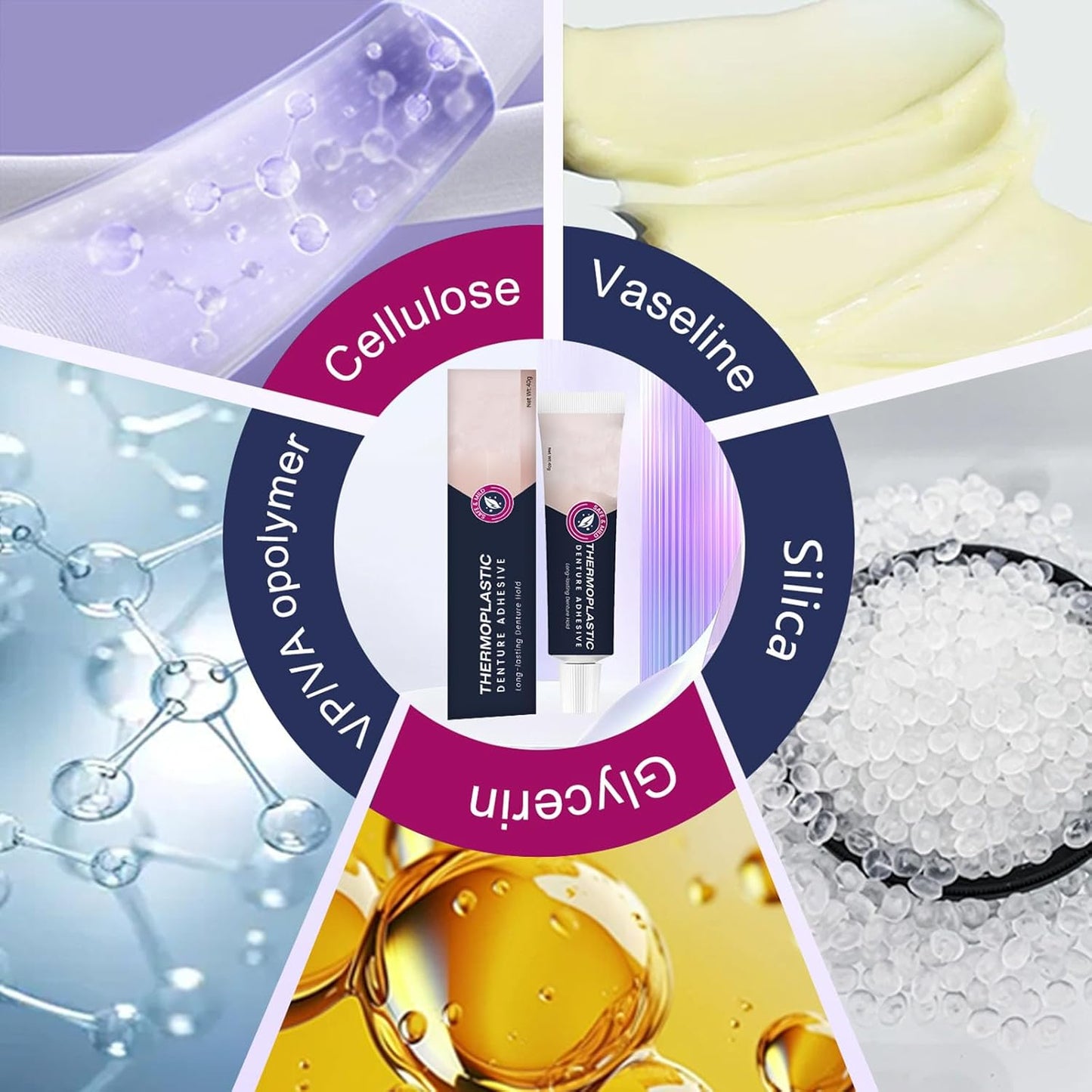 2PCS Thermoplastic Denture Adhesive, Extra Strong and Durable Denture-Adhesive, Ultra Max Hold Adhesive, Can Last Up to 4 Days, Suitable for All Ages