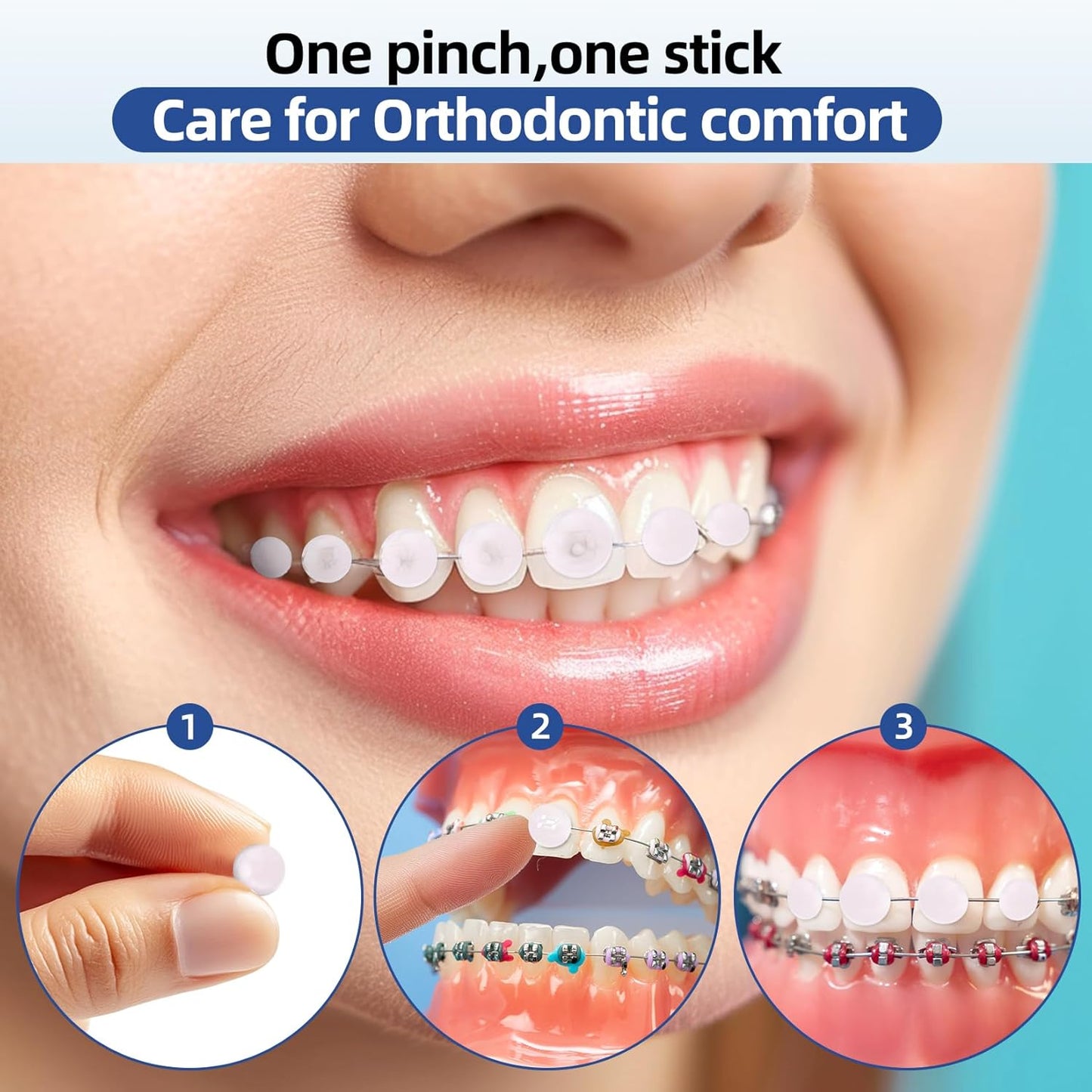 RAZOKO Orthodontic Wax for Braces Wax Dots 90 Individual Hygienic Packaging Dental Wax Strawberry