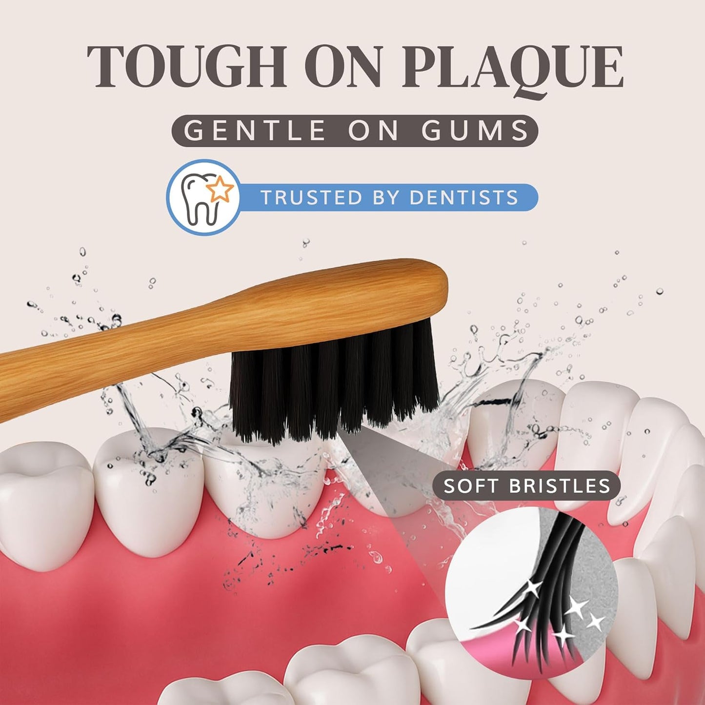 Bamboo Electric Toothbrush Heads | Compatible with Philips One Electric Toothbrush | 4 Brush Heads with Soft Bristles | Plant-Based Adult Size Replacement Heads