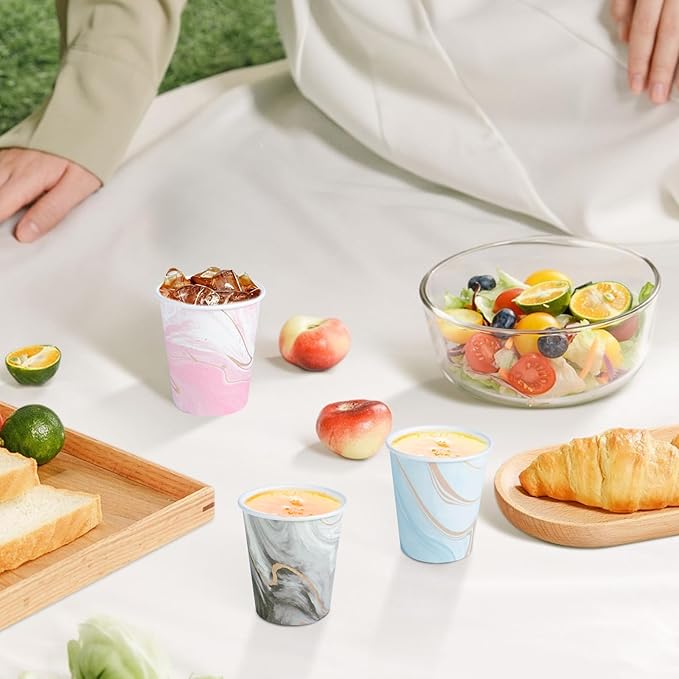300 Pack 5 oz Paper Cups, Disposable Bathroom Cups, Colorful Mouthwash Cups, Small Disposable Paper Cups, Mini Cup for Party, Picnic, BBQ, Travel and Event