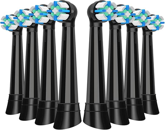 IO Replacement Heads Compatible with Oral B iO 2/3/4/5/6/7/8/9/10 Series Electric Toothbrush, Medium Bristles Brush Heads Compatible with Oral B, Deep Clean and Sensitive Care, 8 Pack Black