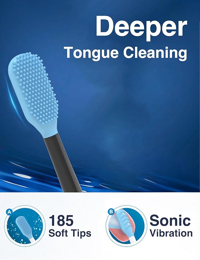 Tongue Scraper Heads for Most U-Shaped Electric Toothbrush – Gentle & Effective Tongue Cleaner, Fresh Breath, 2 Pack, Replacement Brush Heads