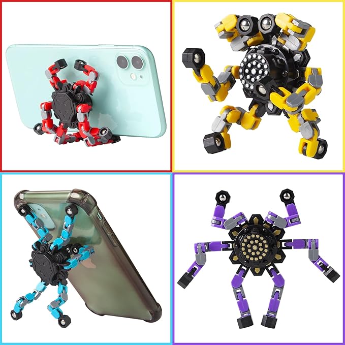 Stocking Stuffers Gifts for Grandkids Transformable Fidget Spinners for Kids and Adults Stress Relief Sensory Fidget Toys for Boys Age 8-13 Teen Girls Kids Toys2 Pcs