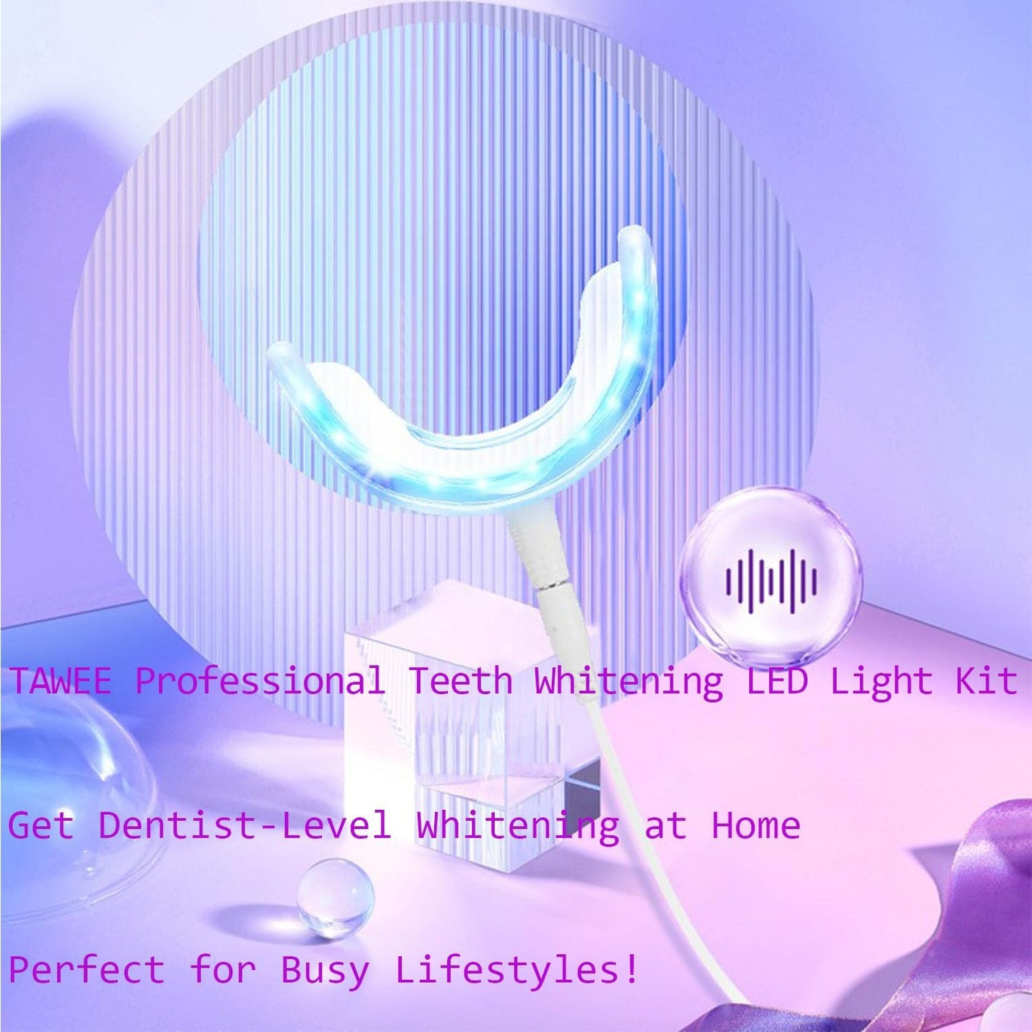 TAWEE Teeth Whitening Kit Safe for Sensitive Teeth & Enamel Wired Tooth whitening Accelerator Light with 16 Blue LED Pure White Teeth Whitener Waterproof