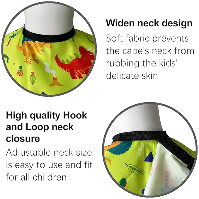 Kids Waterproof Salon Shampoo Capes - 39" 51" (Yellow Dinosaur)